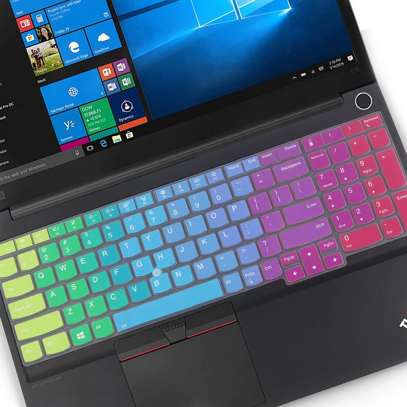 MUBUY-GOL Keyboard Cover for 15.6" Lenovo ThinkPad E15 Gen 4/3/2, ThinkPad L15 Gen 2/1, ThinkPad T15 T15p T15g P15 P15s P15v Gen 3/2/1, ThinkPad E580 E590 E595 L580 L590 P52 P53 P72 P73 T570 T575 T580 T590 -RB - Image 4